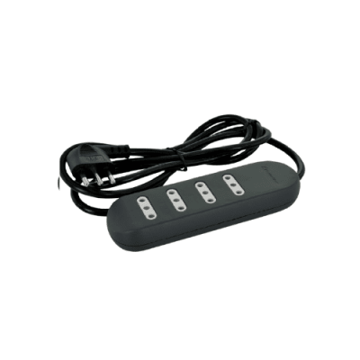 Alargador Electrico Negro Tipo Zapatilla 10A 2200W 4 Tomas 3 Mts1