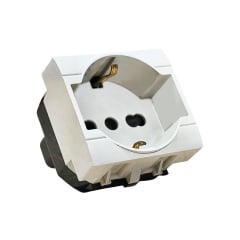 Modulo Schuko 2P+T 10/16A Bipaso 220-250V Gris Evolution - Scame