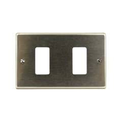 Placa Tapa Aluminio Anonizado 2 Módulos - Scame (Alternativo Magic)