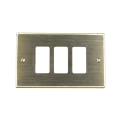 Placa Tapa Aluminio Anonizado 3 Módulos - Scame (Alternativo Magic)