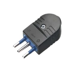 Enchufe Macho Volante 2P+T 10A 250V Dom. Negro - Scame