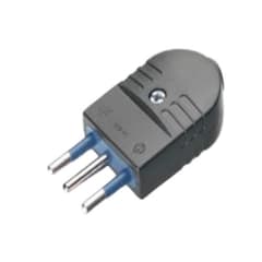 Enchufe Macho Volante 2P+T 10A 250V Dom. Negro - Scame