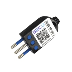 Enchufe Macho Volante Convertible 2P+T 10A 250V Dom. Negro - Scame