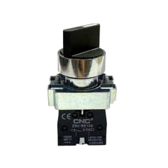 Selector Metálico 2 Posiciones Con Retorno 10A 1NO + 1NC 22MM CNC