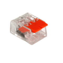 Conector Rapido Transparente Clip Wago 0.8-4mm2 32A 2 Vías (25un)