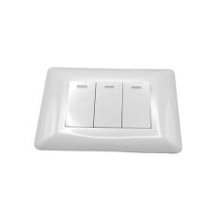 Interruptor triple Emb. 9/32 10A 250V Blanco - Want