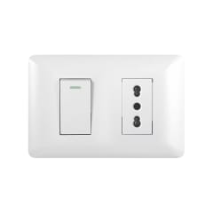Interruptor Simple Emb. 9/12 + Enchufe Simple 10/16A 250V Blanco - Want