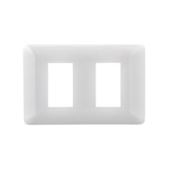 Placa Tapa 2 modulos Color Blanco + Soporte - Want