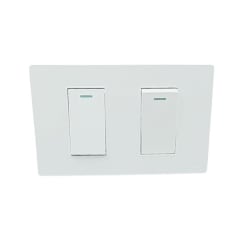 Interruptor Doble Emb. 9/24 16A 250V Blanco Base Metalica - Want
