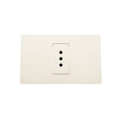 Enchufe Simple Emb. 10A 250V Blanco Base Metalica - Want