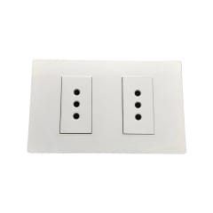 Enchufe Doble Emb. 10A 250V Blanco Base Metalica - Want