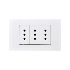 Enchufe Triple Emb. 10A 250V Blanco Base Metalica - Want