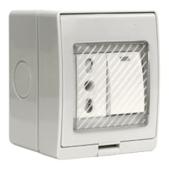 Hidrobox Interperie con Interruptor 9/12+Enchufe 10/16A 250V IP55 Vellmax