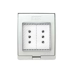 Caja Hidrobox Interperie con Tomacorriente Doble 10A 250V IP55 - Lexo