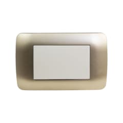 Interruptor Emb. 9/24 Teclon 73MM 10A 250V Mod. Beige Placa Titanio Lexo