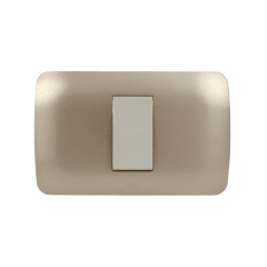 Interruptor Simple Emb. 9/12 10A 250V Mod. Beige Placa Titanio - Lexo