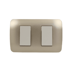 Interruptor Doble Emb. 9/15 10A 250V Mod. Beige Placa Titanio Lexo