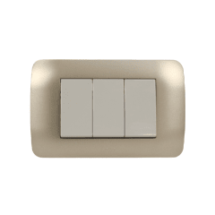 Interruptor Triple Emb. 9/32 10A 250V Mod. Beige Placa Titanio - Lexo