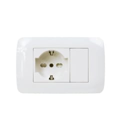 Enchufe Toma Emb. Schuko 10/16A 250V Blanco Lexo