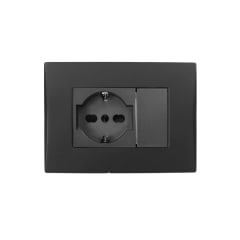 Enchufe Toma Emb. Schuko 10/16A 250V Negro Linea Andes Lexo