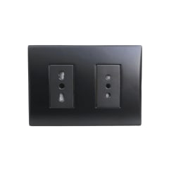 Enchufe Doble Emb. 10A + 10/16A 250V Negro Linea Andes Lexo
