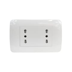 Enchufe Doble Puenteado Emb. 10/16A 250V Blanco Lexo