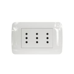 Enchufe Triple Puenteado Emb. 10A 250V Blanco Lexo