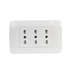 Enchufe Triple Puenteado Emb. 10/16A 250V Blanco Lexo