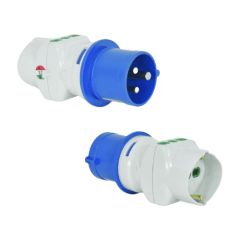 Enchufe Adaptador Ind. IP44 - 3 Tomas 2P+T 10/16A 250V (Industrial a Domiciliario)