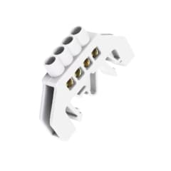 Barra Repartidora Riel Din 4 Conexiones Aislada Blanco