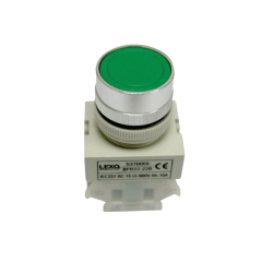 Pulsador Plano Verde 1NO 22MM - Lexo