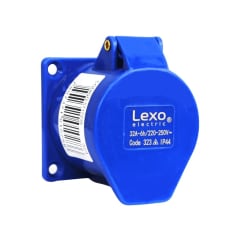 Enchufe Ind. Hembra Embutida 2P+T 16A 220V IP44 - Lexo