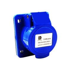Enchufe Ind. Hembra Embutida 2P+T 16A 220V IP44