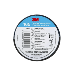 Huincha Aisladora 3M Negra 15mmx10mtx0.15mm