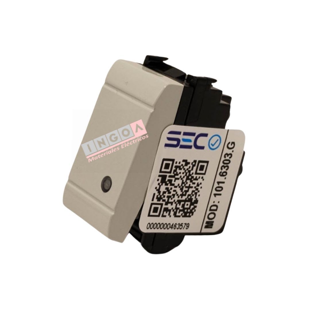 Modulo Interruptor 9/12 16A 250V Gris Evolution - Scame - Vista 3