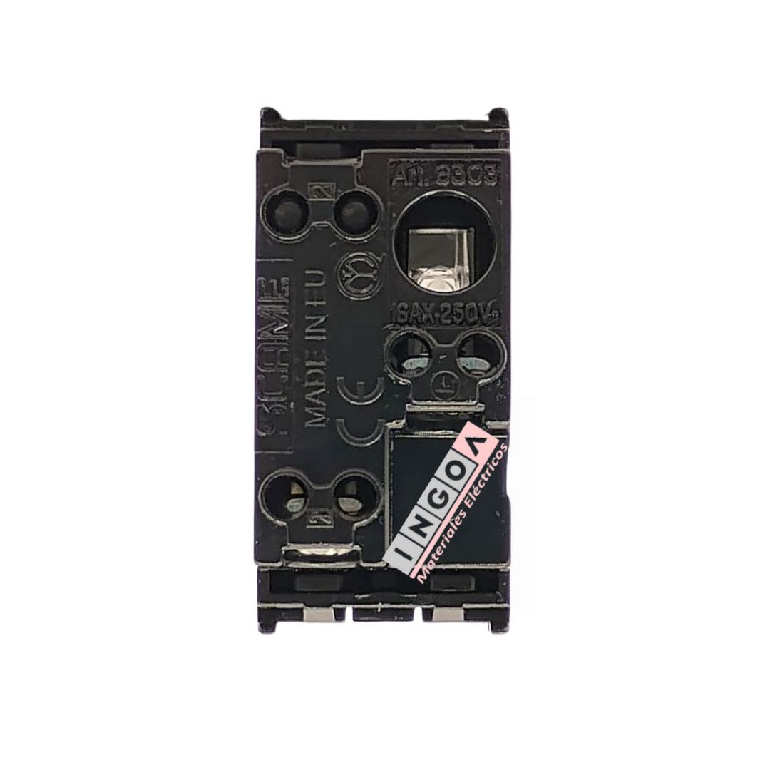 Modulo Interruptor 9/12 16A 250V Gris Evolution - Scame - Vista 6