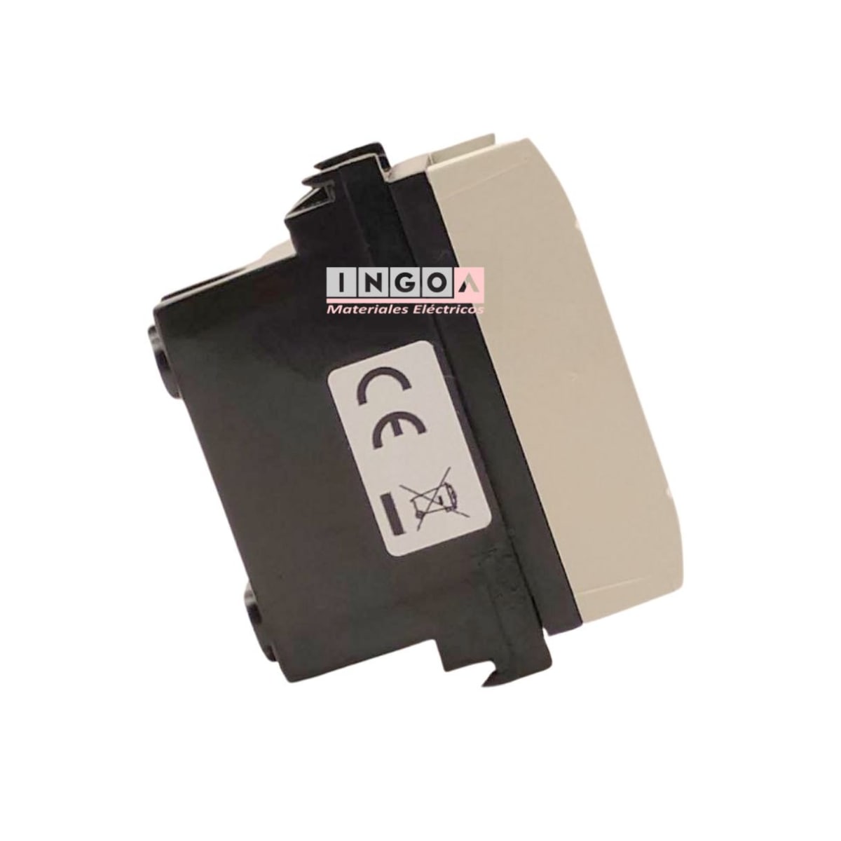 Modulo Enchufe 2P+T 10/16A Bipaso 220 -250V Gris Evolution - Scame - Vista 3