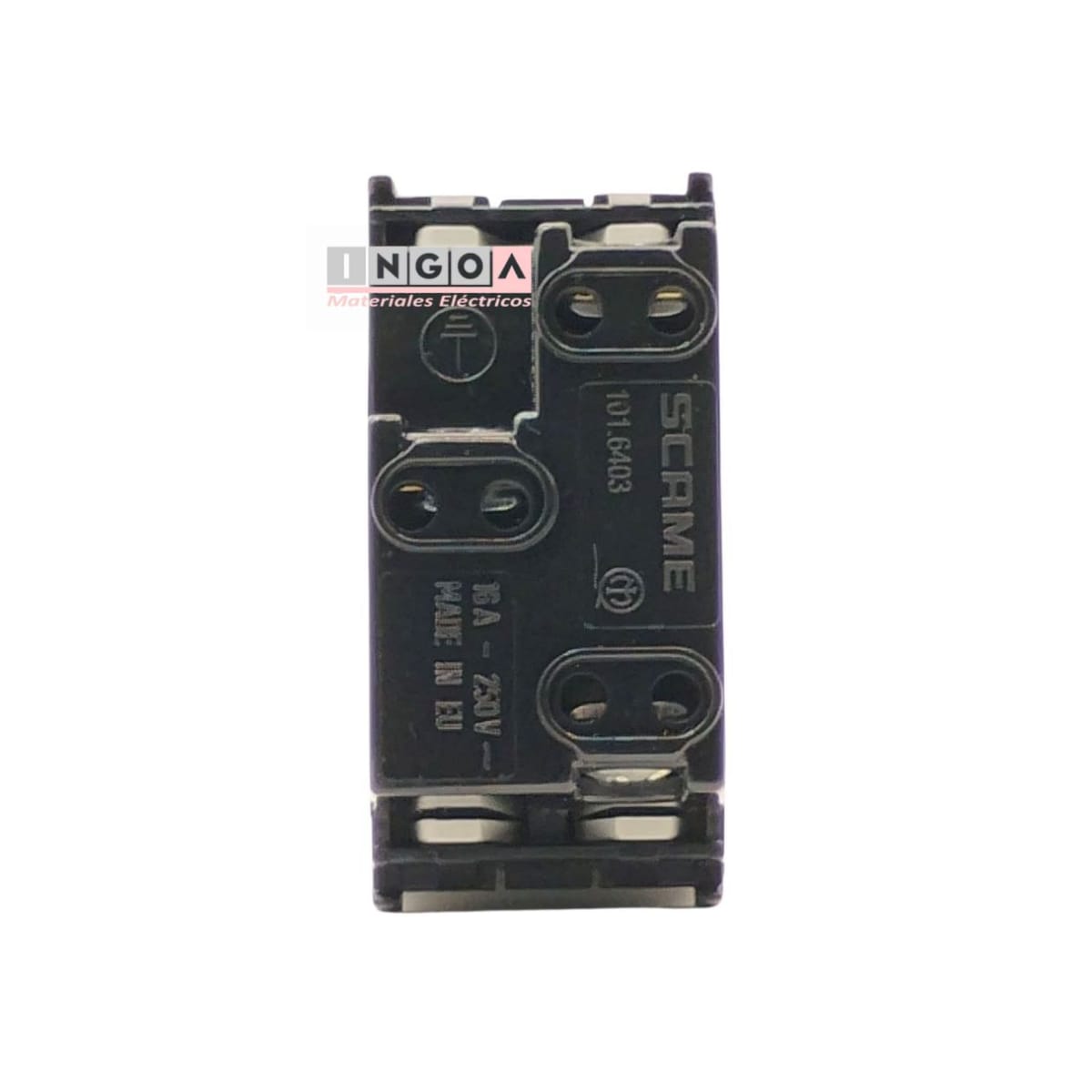 Modulo Enchufe 2P+T 10/16A Bipaso 220 -250V Gris Evolution - Scame - Vista 7
