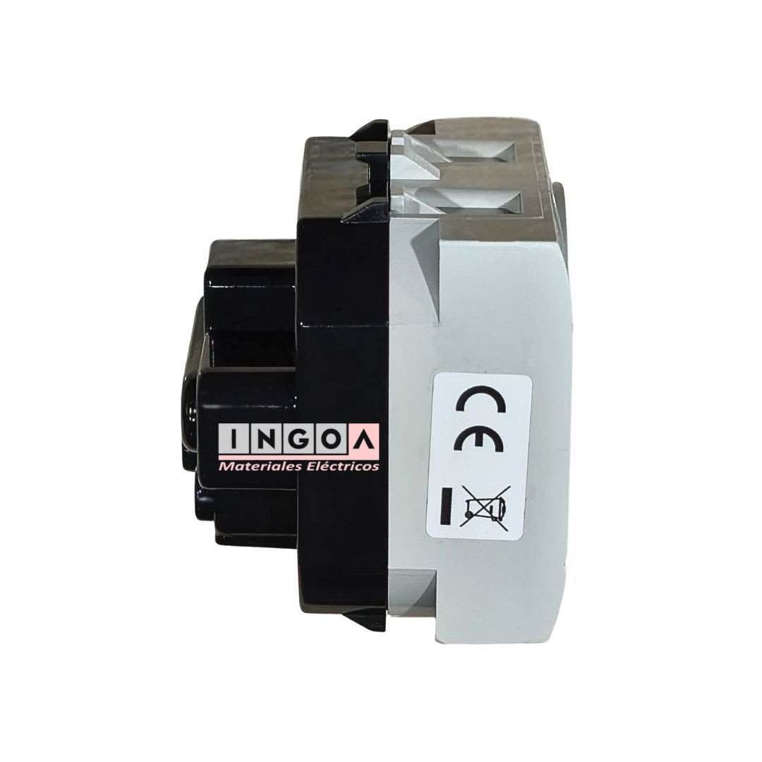 Modulo Schuko 2P+T 10/16A Bipaso 220-250V Gris Evolution - Scame - Vista 3