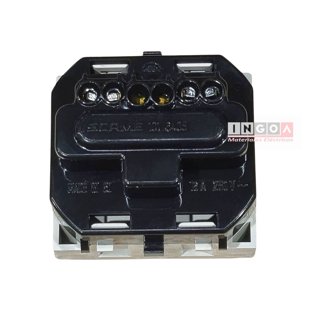 Modulo Schuko 2P+T 10/16A Bipaso 220-250V Gris Evolution - Scame - Vista 5