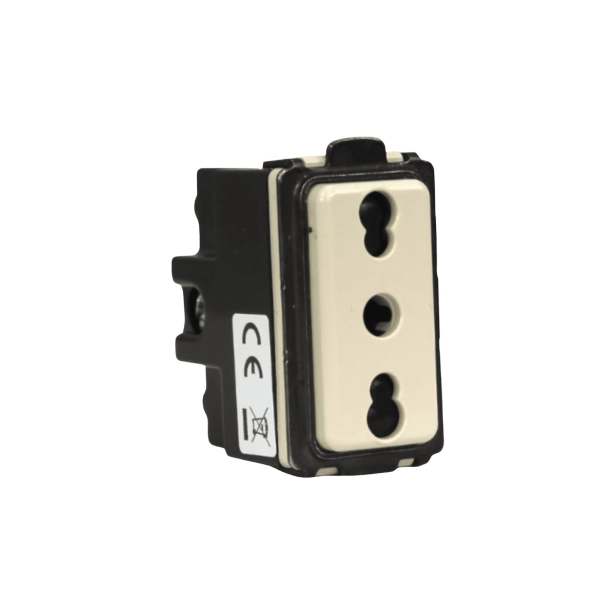 Modulo Enchufe 2P+T 10/16A Marfil - Scame (Alternativo Magic) - Vista 2