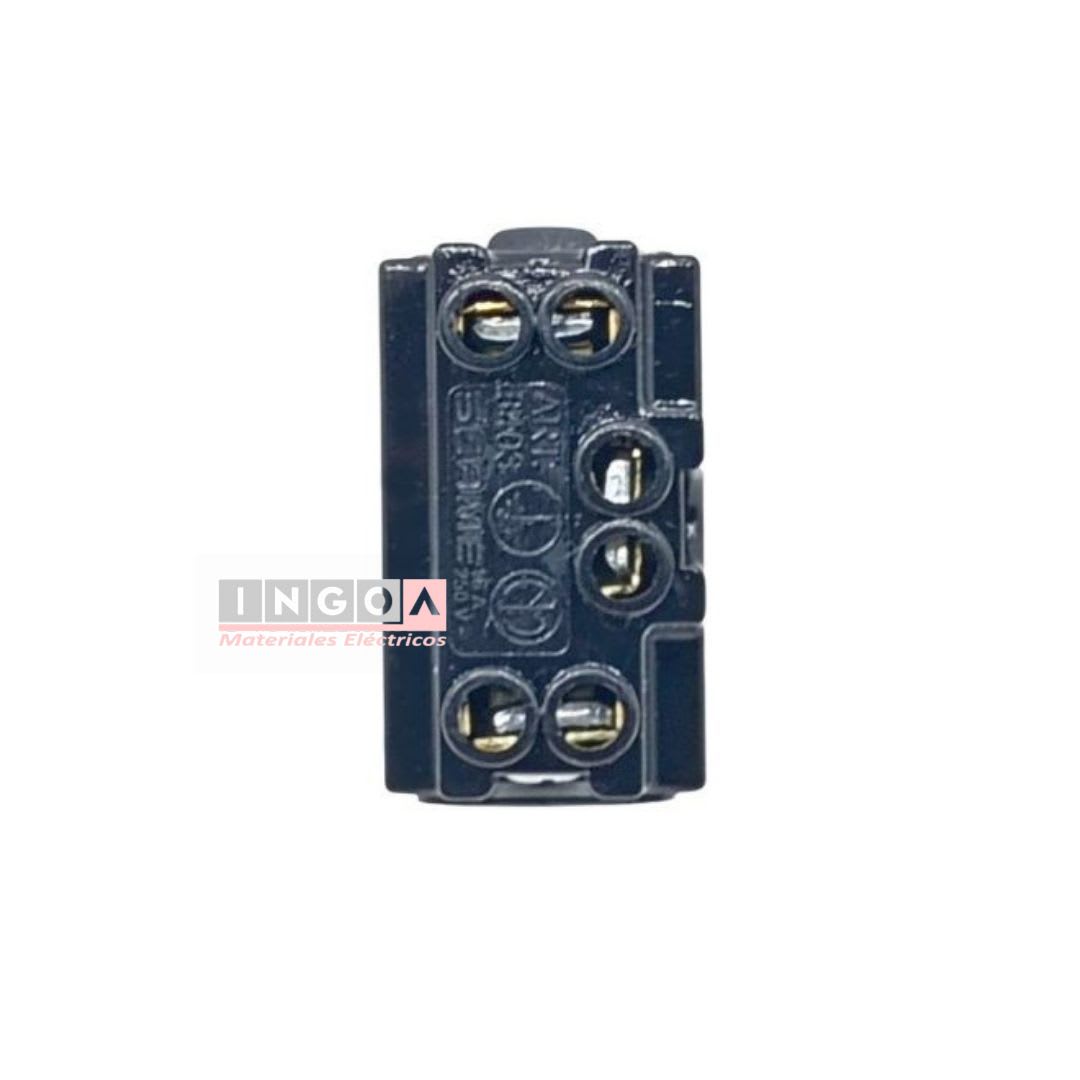 Modulo Enchufe 2P+T 10/16A Negro - Scame (Alternativo Magic) - Vista 4