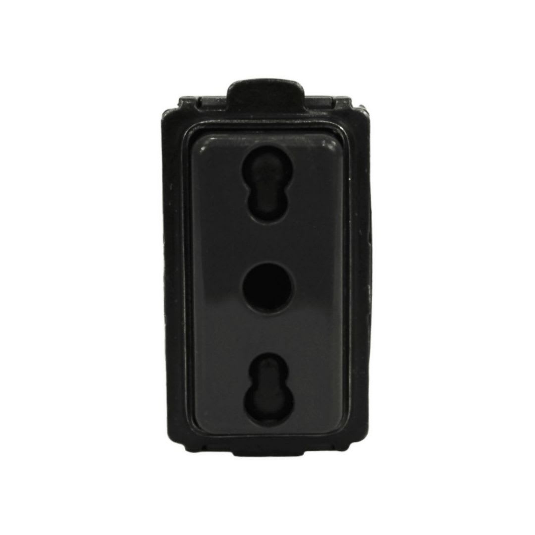 Modulo Enchufe 2P+T 10/16A Negro - Scame (Alternativo Magic)2