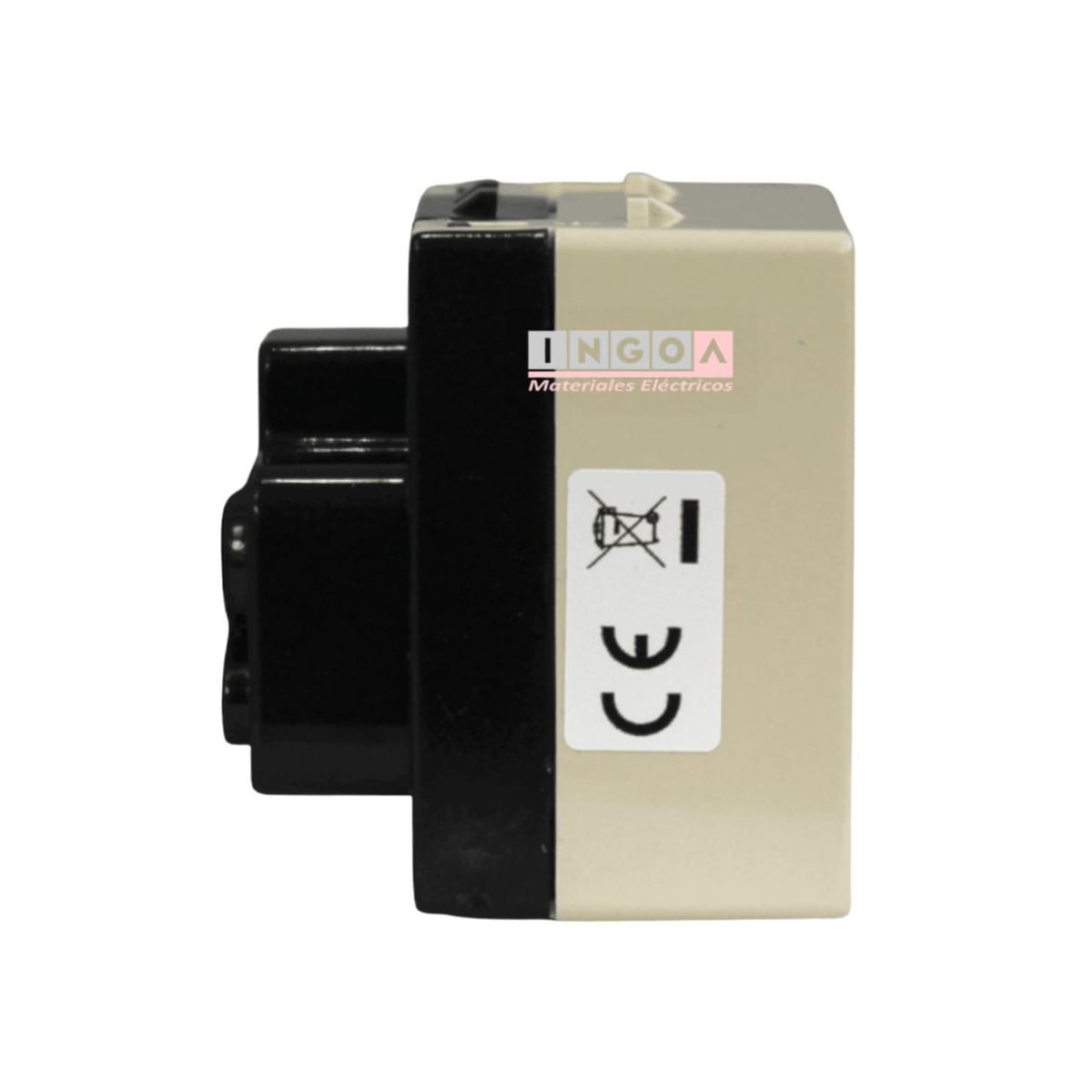 Modulo Schuko 2P+T 10/16A Bipaso 220-250V Marfil Basic - Scame - Vista 2