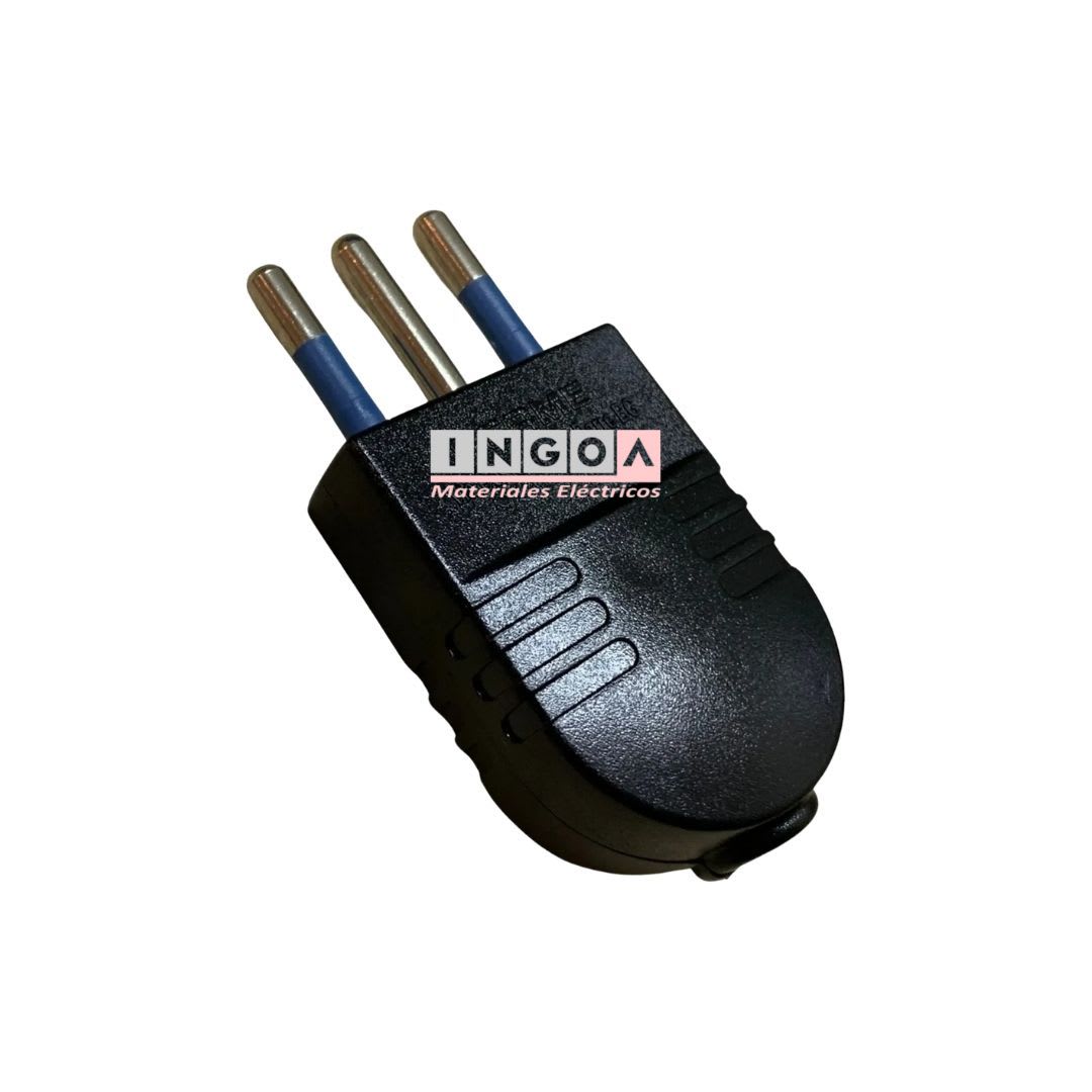 Enchufe Macho Volante 2P+T 10A 250V Dom. Negro - Scame2