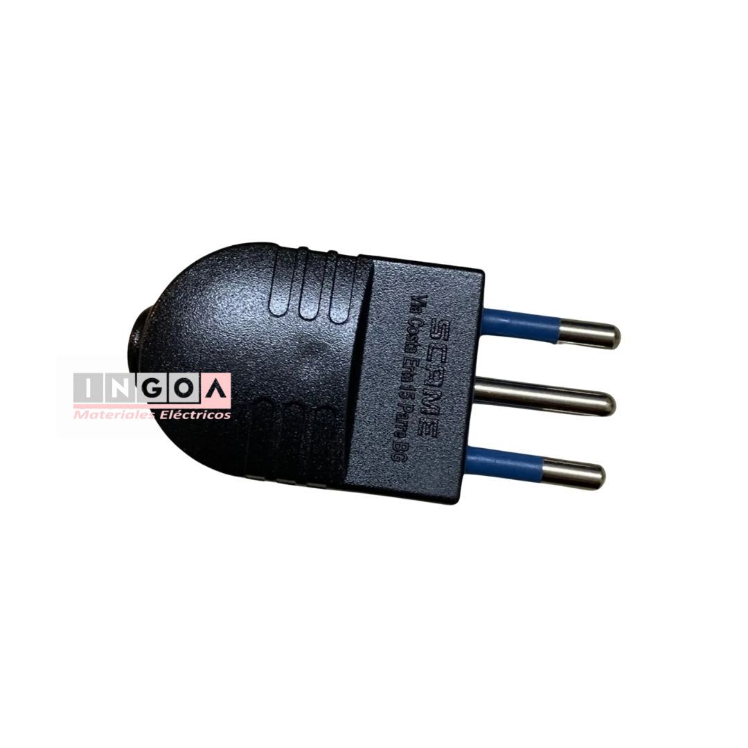 Enchufe Macho Volante 2P+T 10A 250V Dom. Negro - Scame4