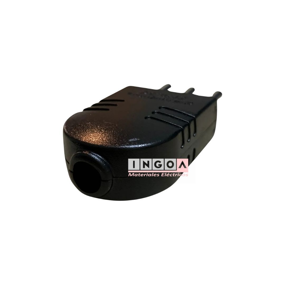 Enchufe Macho Volante 2P+T 10A 250V Dom. Negro - Scame5
