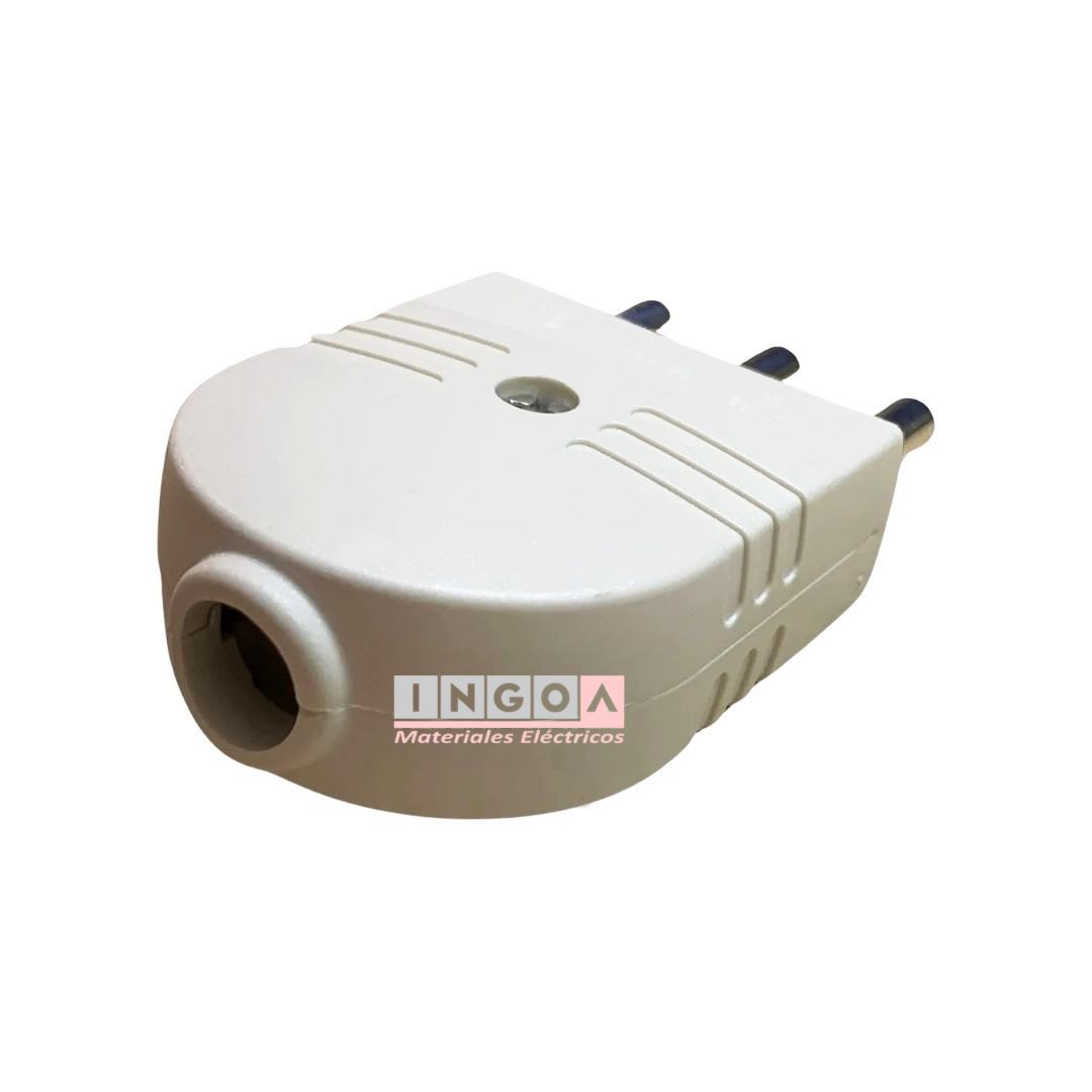 Enchufe Macho Volante 2P+T 16A 250V Dom. Blanco - Scame - Vista 3