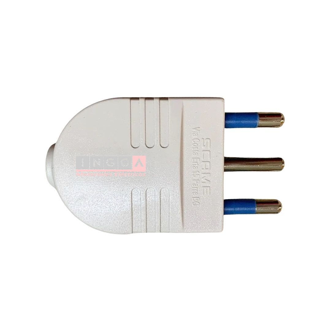 Enchufe Macho Volante 2P+T 16A 250V Dom. Blanco - Scame - Vista 5