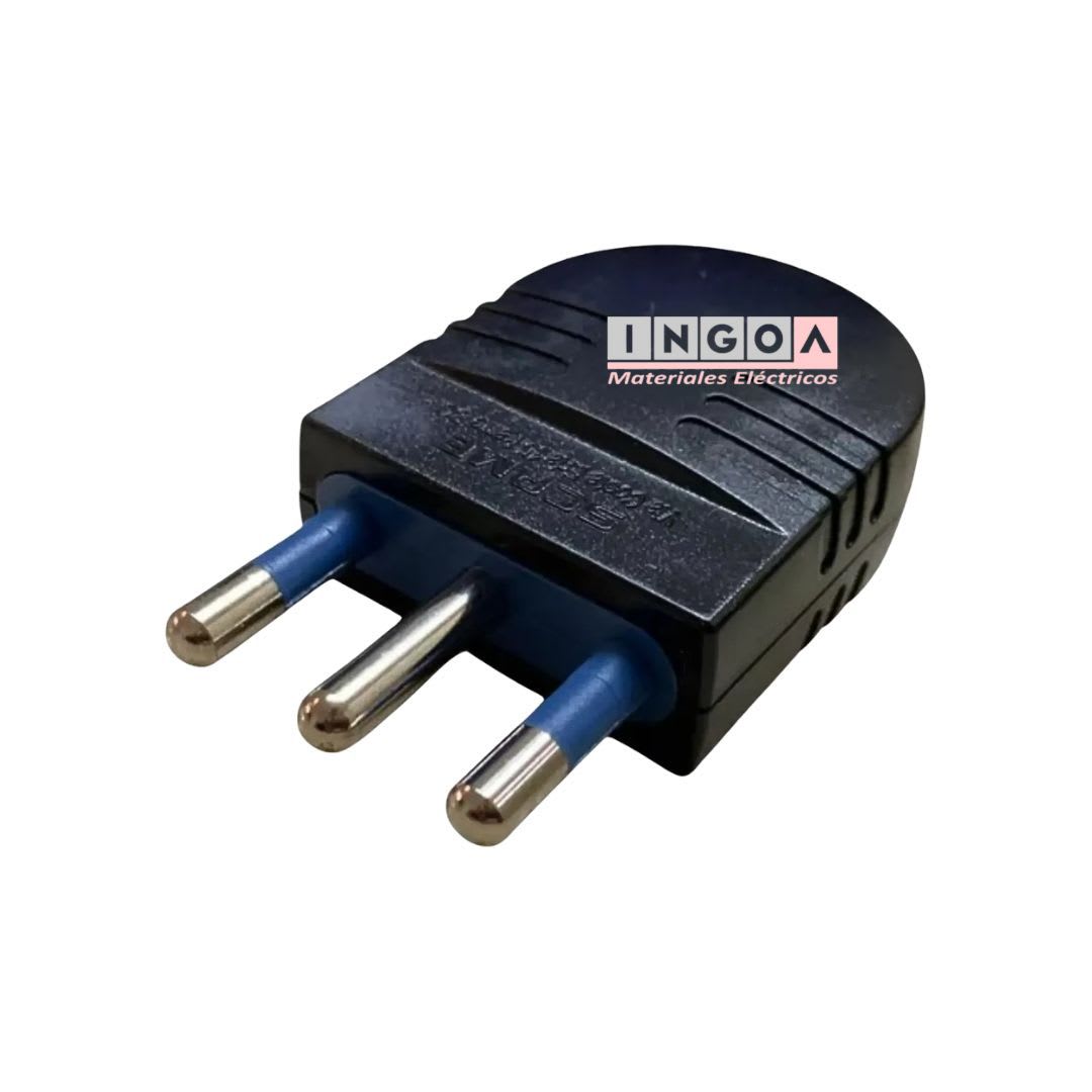 Enchufe Macho Volante 2P+T 16A 250V Dom. Negro - Scame - Vista 3